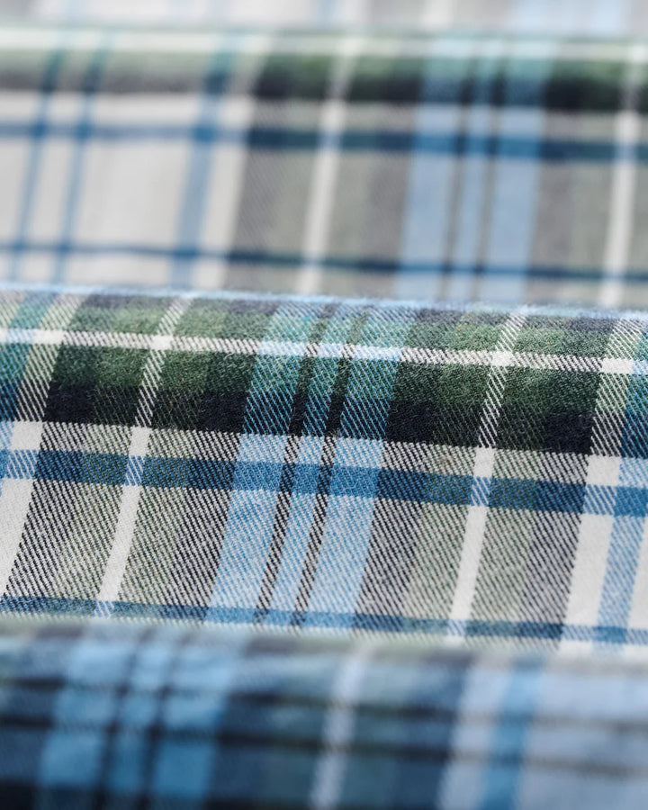 Johnnie-O Performance Flannel Button Down Shirt - Chimney Rock Tartan: Sailor