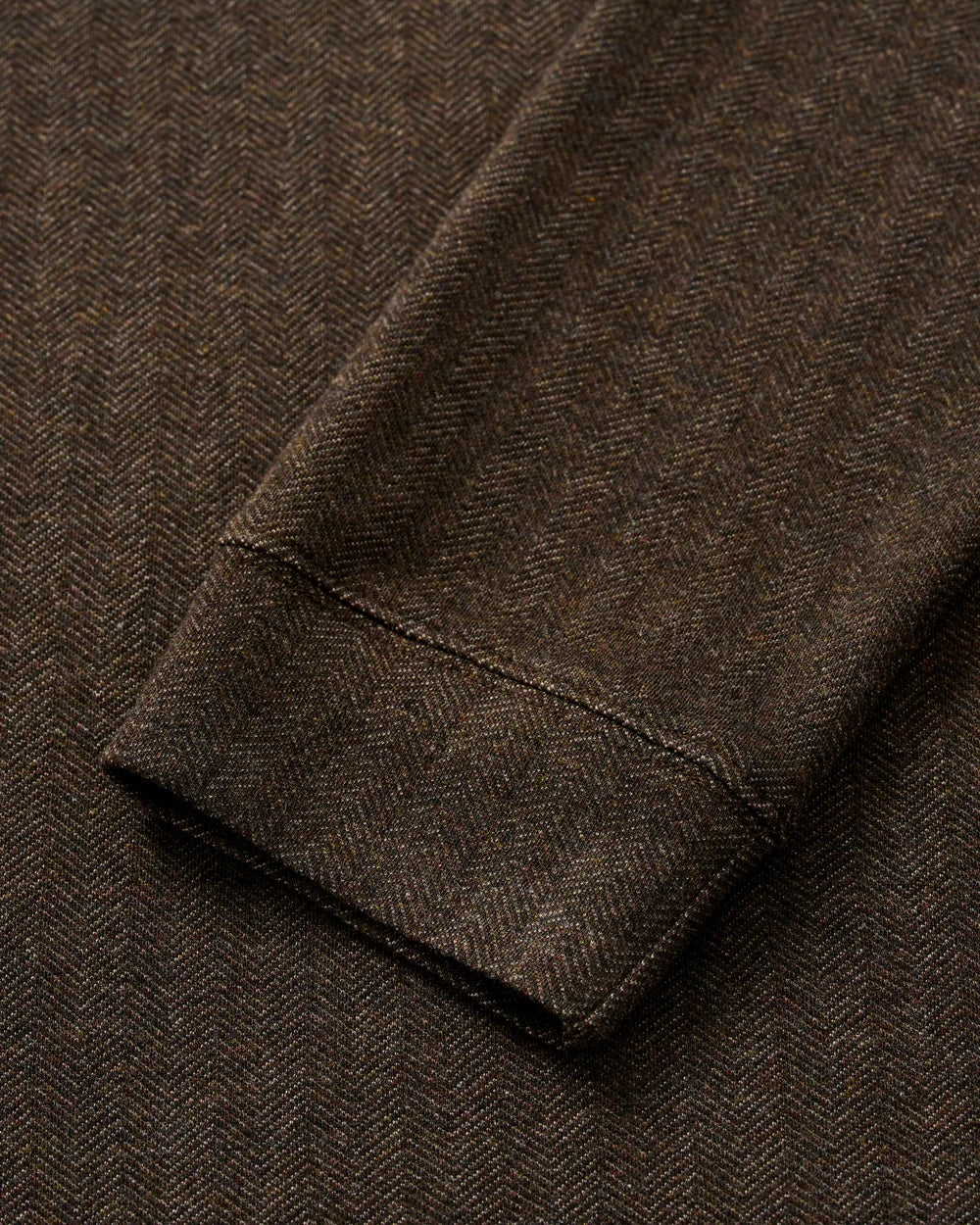 Johnnie-O Cotton Blend Herringbone Henley: Coffee