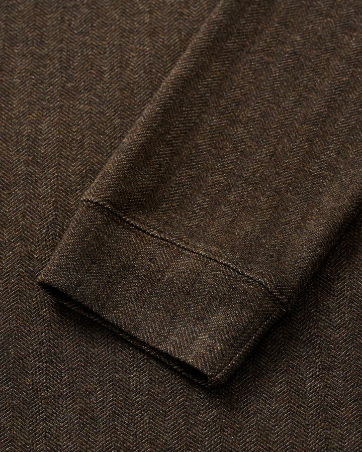 Johnnie-O Cotton Blend Herringbone Henley: Coffee