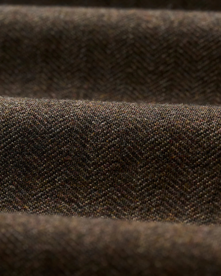 Johnnie-O Cotton Blend Herringbone Henley: Coffee
