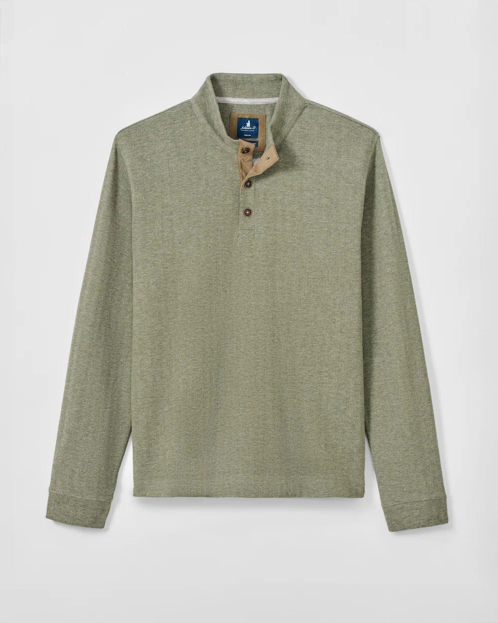 Johnnie-O Cotton Blend Herringbone Henley: Sequoia