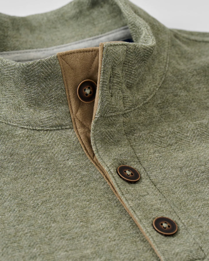 Johnnie-O Cotton Blend Herringbone Henley: Sequoia