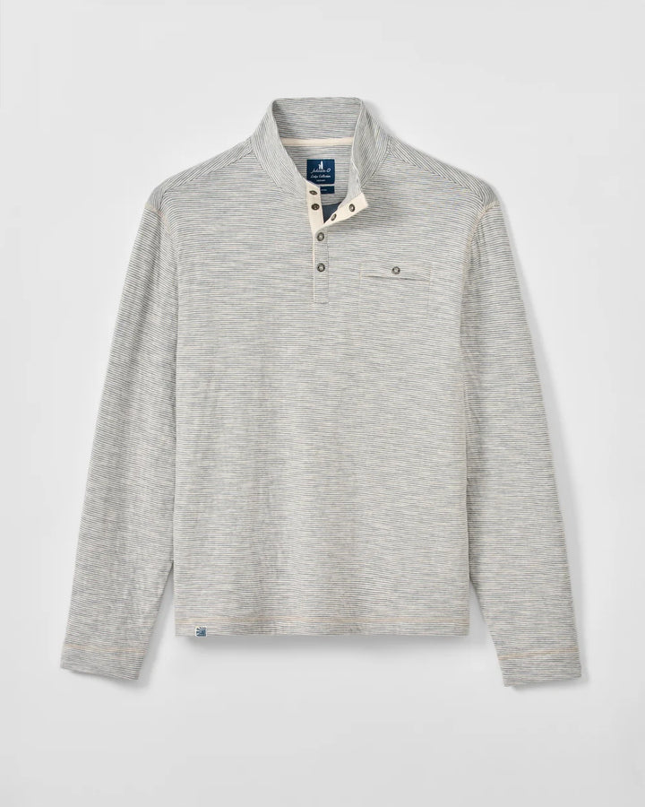 Johnnie-O Cove Striped Cotton Henley: Cream