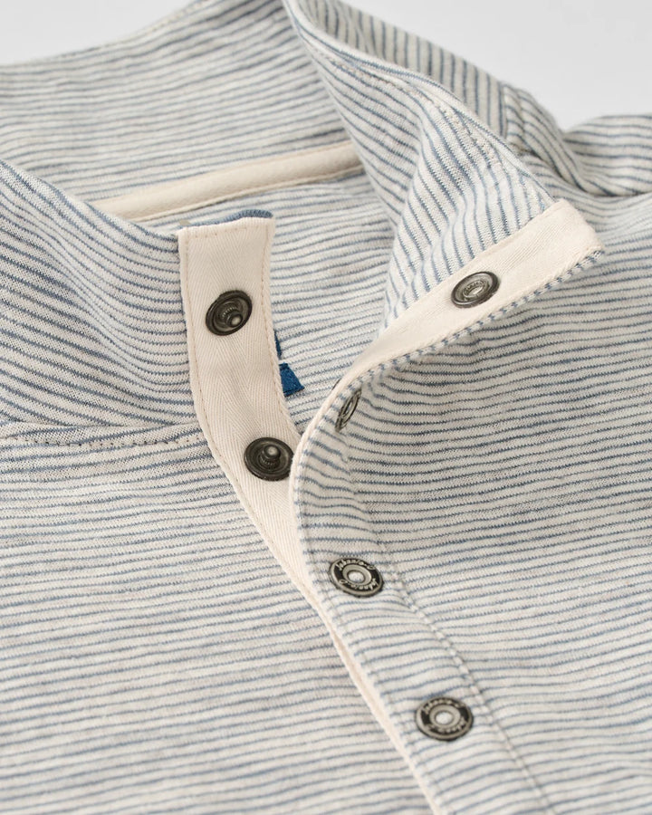 Johnnie-O Cove Striped Cotton Henley: Cream