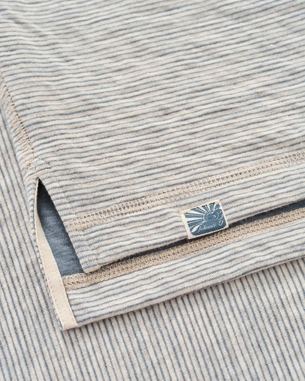 Johnnie-O Cove Striped Cotton Henley: Cream