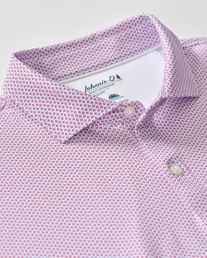 Johnnie-O Performance Jersey Polo: Darts: Racing Red