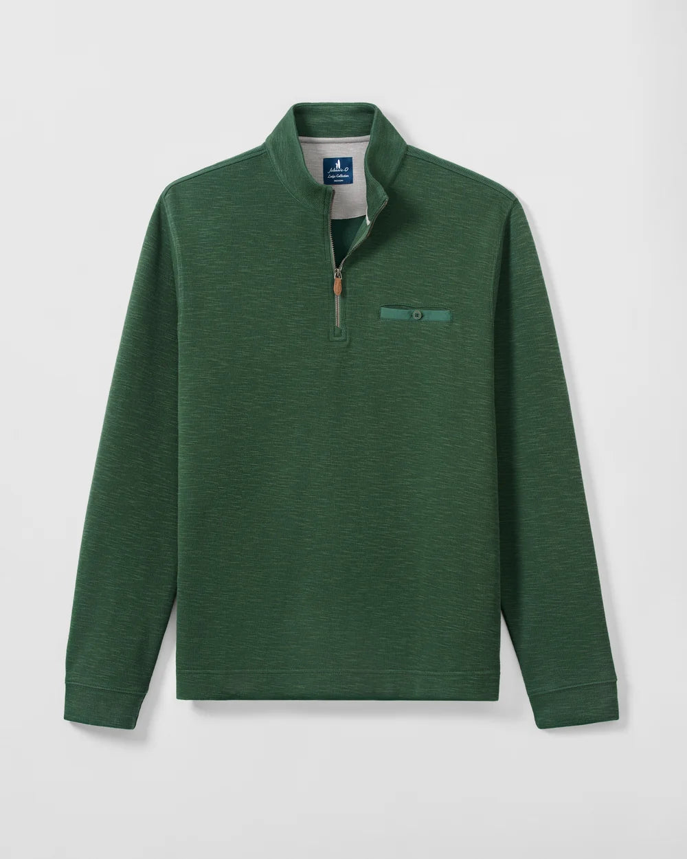 Johnnie-O Flame Stitch 1/4 Zip Pullover: Evergreen