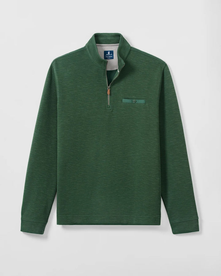 Johnnie-O Flame Stitch 1/4 Zip Pullover: Evergreen