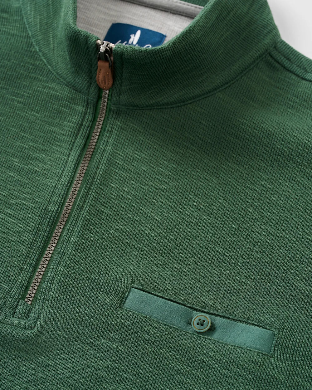Johnnie-O Flame Stitch 1/4 Zip Pullover: Evergreen