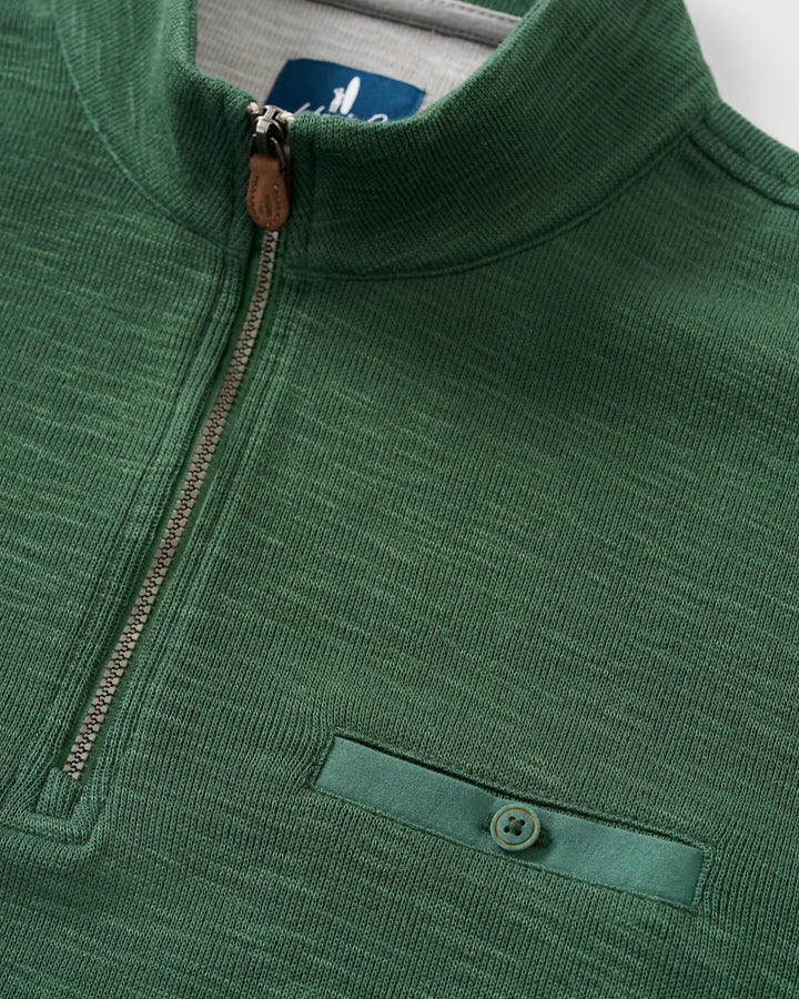 Johnnie-O Flame Stitch 1/4 Zip Pullover: Evergreen