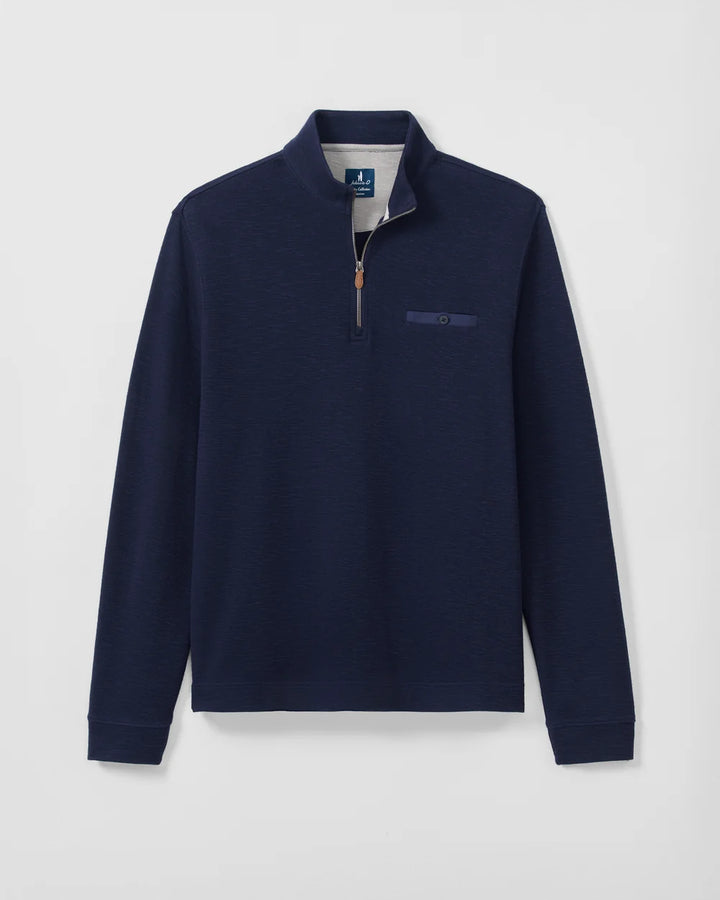 Johnnie-O Flame Stitch 1/4 Zip Pullover: Navy