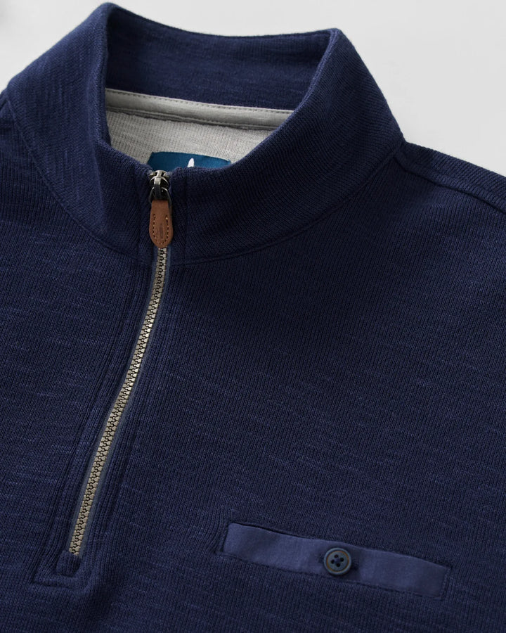 Johnnie-O Flame Stitch 1/4 Zip Pullover: Navy