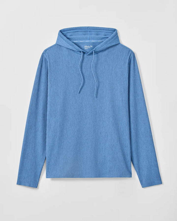 Johnnie-O Hoppin Ribbed Knit Performance Hoodie: Heather: Sailor