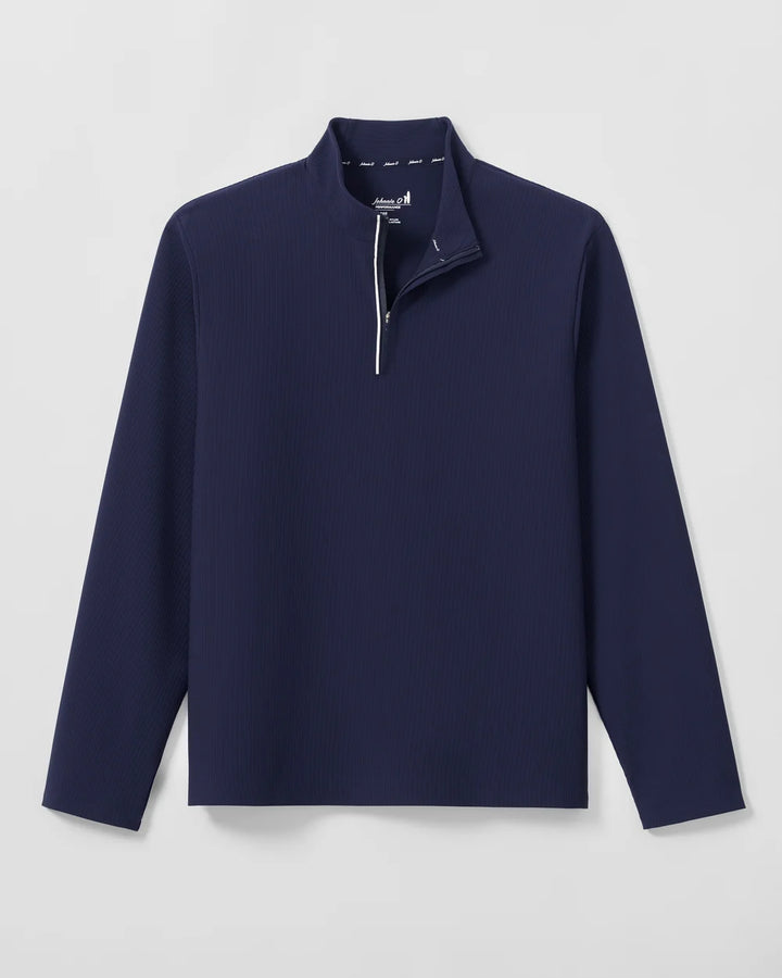 Johnnie-O Hoppin Ribbed Knit Performance 1/4-Zip Pullover: Navy