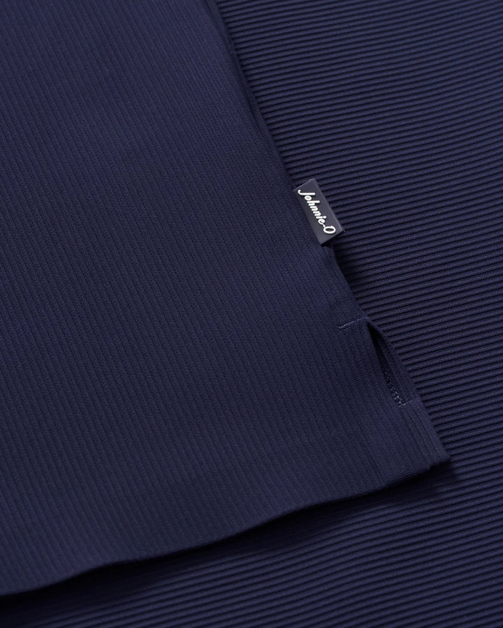 Johnnie-O Hoppin Ribbed Knit Performance 1/4-Zip Pullover: Navy
