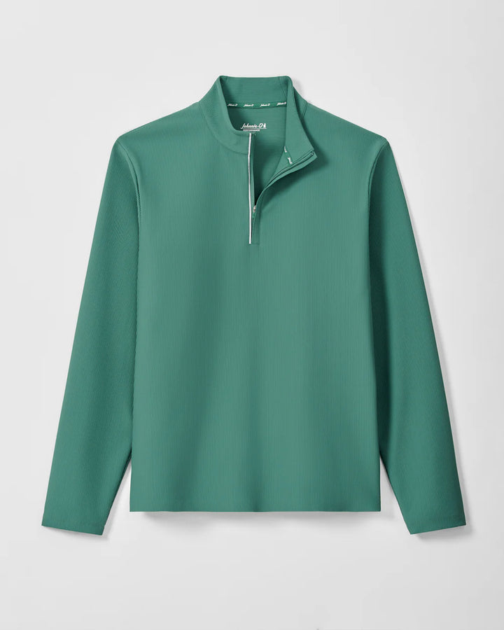 Johnnie-O Hoppin Ribbed Knit Performance 1/4-Zip Pullover: Zest