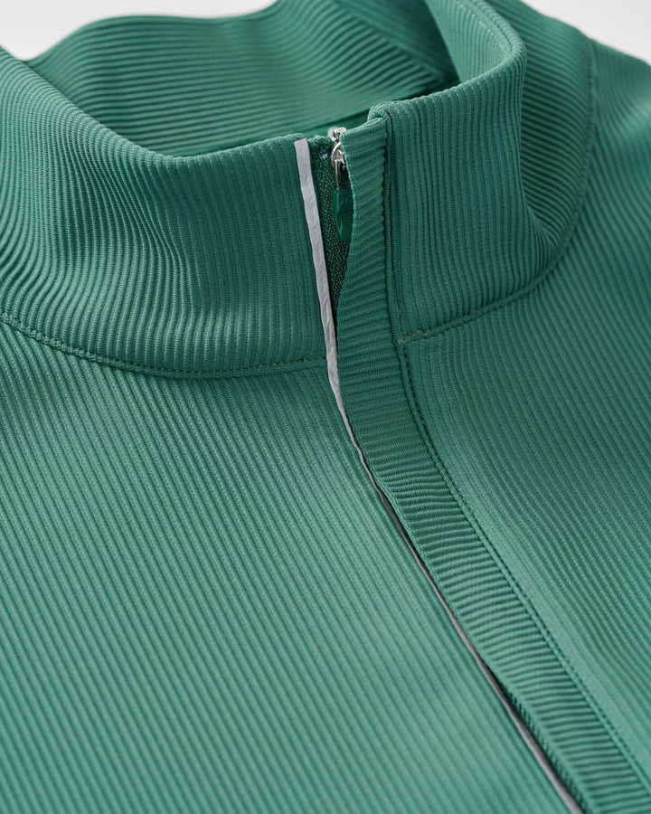 Johnnie-O Hoppin Ribbed Knit Performance 1/4-Zip Pullover: Zest