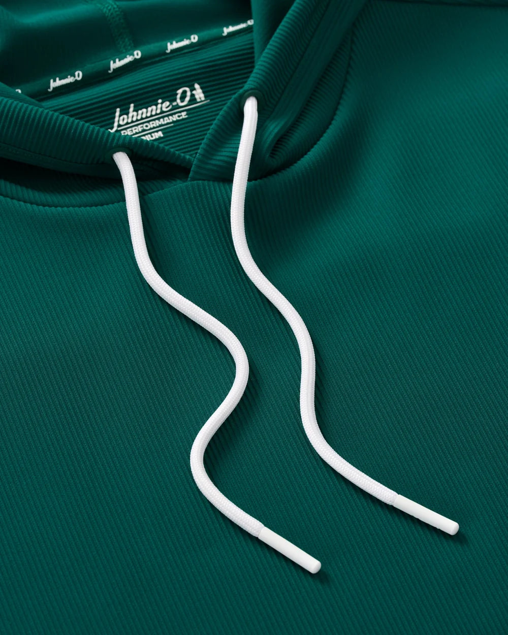 Johnnie-O Hoppin Ribbed Knit Performance Hoodie: Green