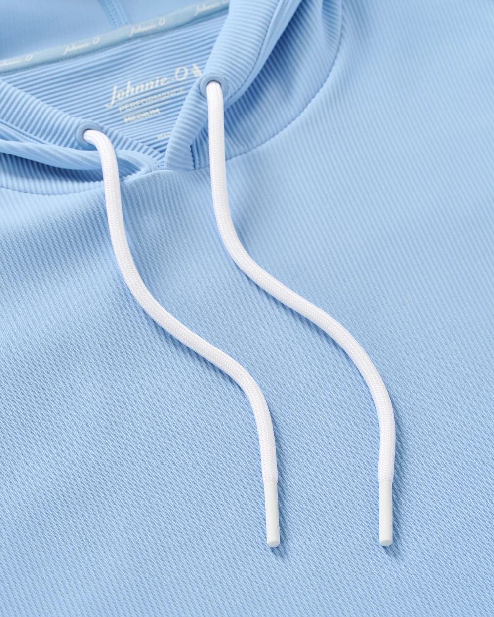 Johnnie-O Hoppin Ribbed Knit Performance Hoodie: Gulf Blue