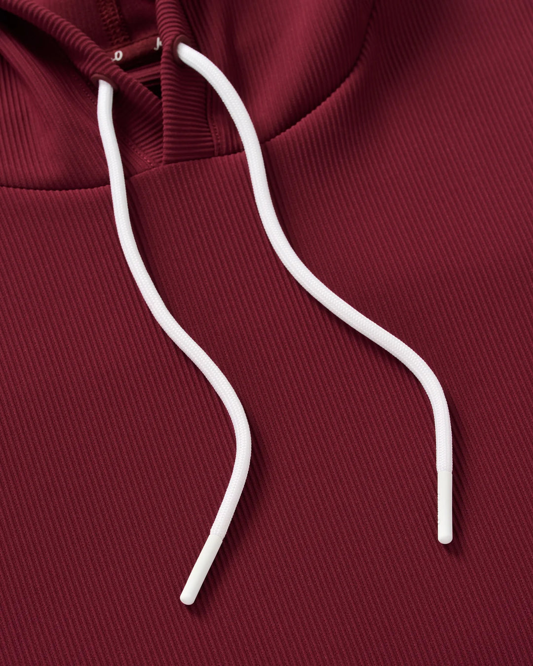 Johnnie-O Hoppin Ribbed Knit Performance Hoodie: Maroon
