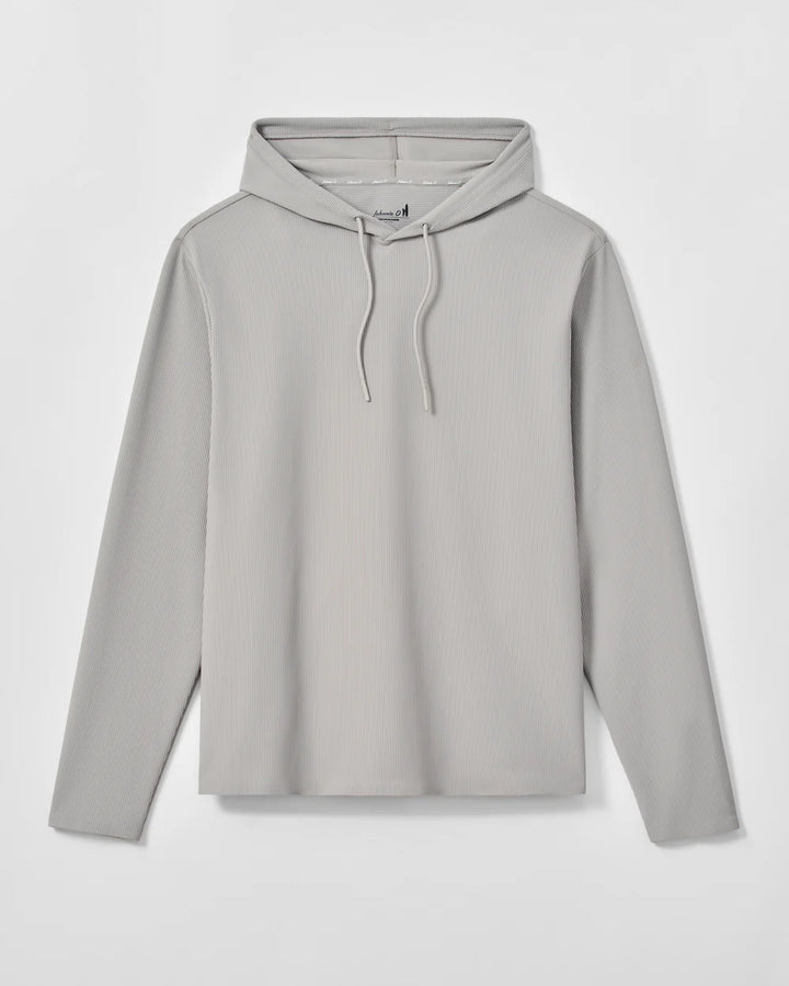 Johnnie-O Hoppin Ribbed Knit Performance Hoodie: Seal