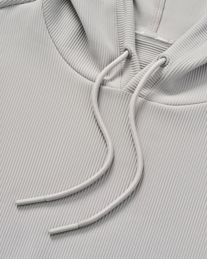 Johnnie-O Hoppin Ribbed Knit Performance Hoodie: Seal