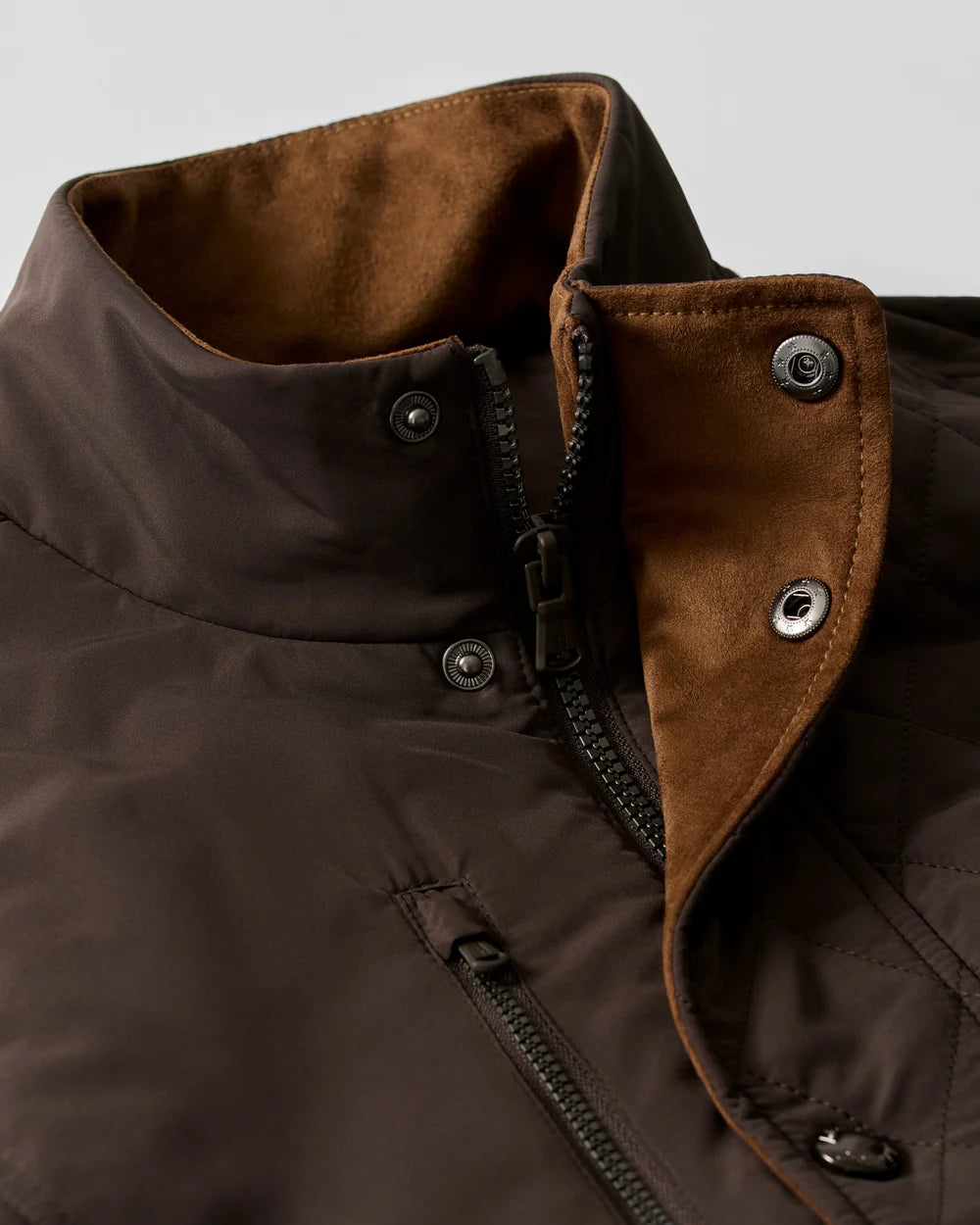 Johnnie-O Juno Quilted Snap Jacket: Cocoa