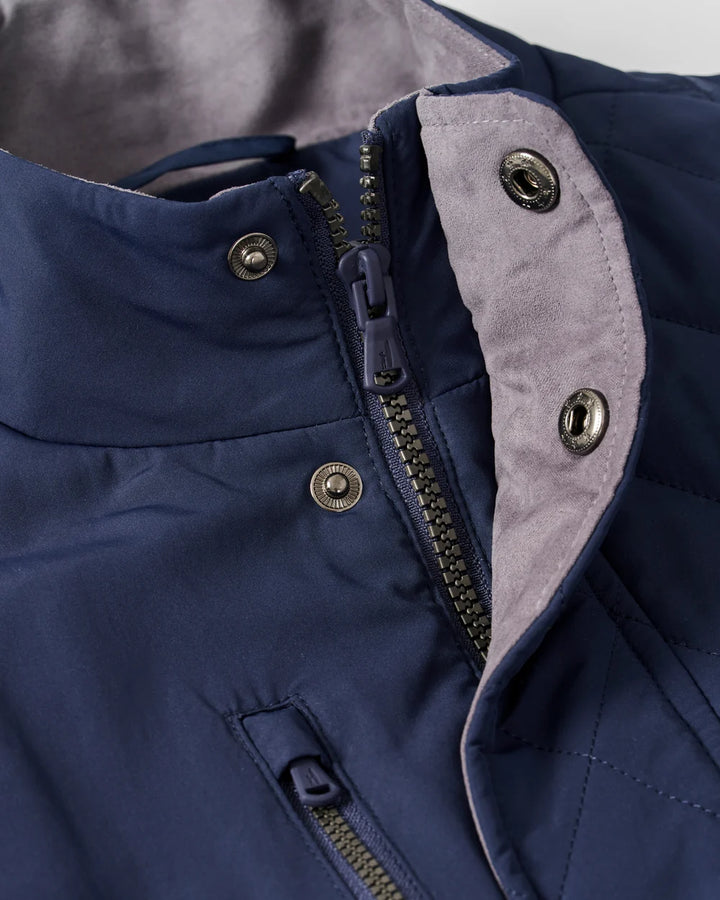 Johnnie-O Juno Quilted Snap Jacket: Navy