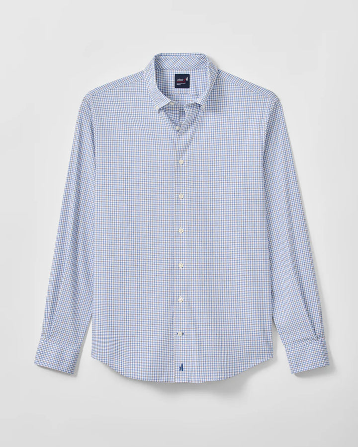 Johnnie-O Everyday Performance Button Up Shirt - Koby Mini Pane: Navy