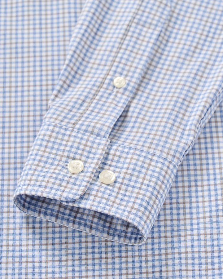 Johnnie-O Everyday Performance Button Up Shirt - Koby Mini Pane: Navy