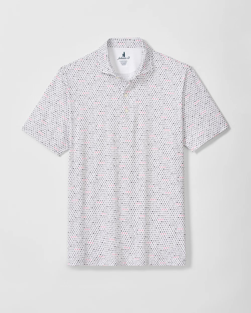 Johnnie-O Performance Featherweight Polo: Lucky 7's: White