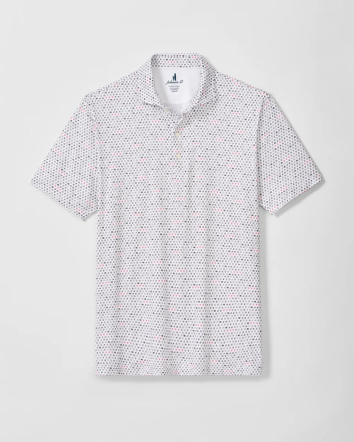 Johnnie-O Performance Featherweight Polo: Lucky 7's: White