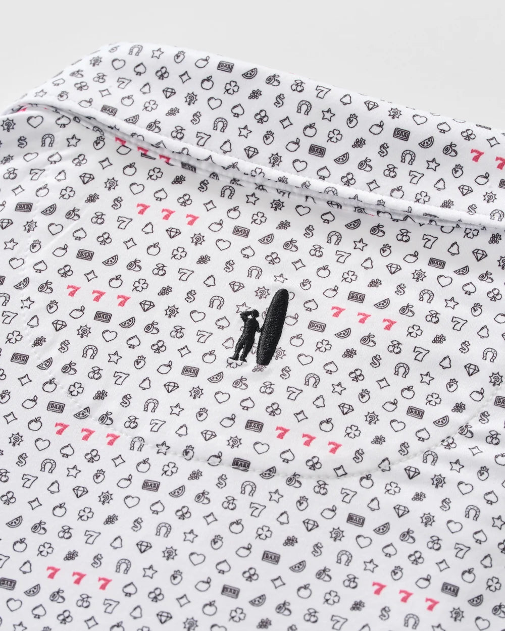 Johnnie-O Performance Featherweight Polo: Lucky 7's: White