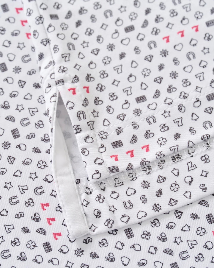 Johnnie-O Performance Featherweight Polo: Lucky 7's: White