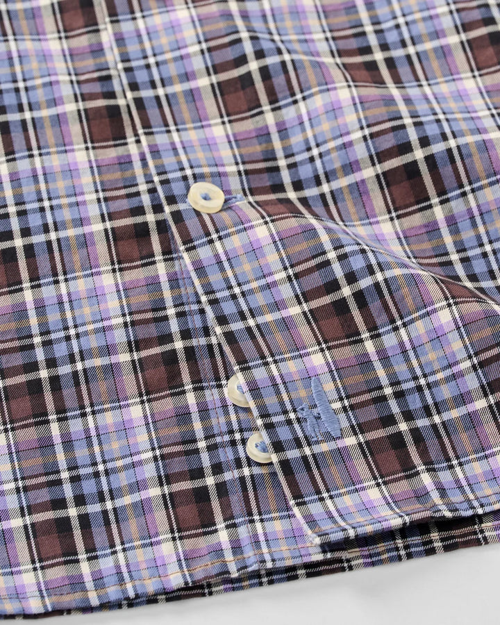 Johnnie-O Top Shelf Cotton Button Down Shirt - Merced Multi Check: Bluestone