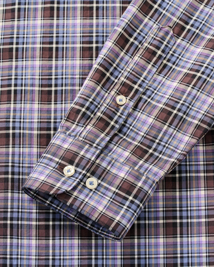 Johnnie-O Top Shelf Cotton Button Down Shirt - Merced Multi Check: Bluestone