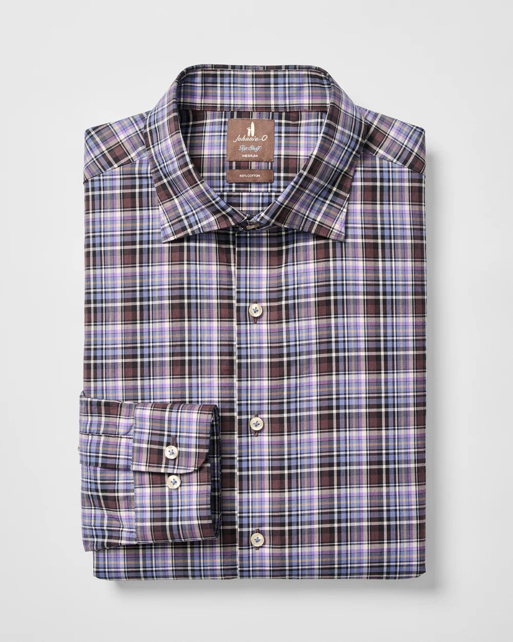 Johnnie-O Top Shelf Cotton Button Down Shirt - Merced Multi Check: Bluestone
