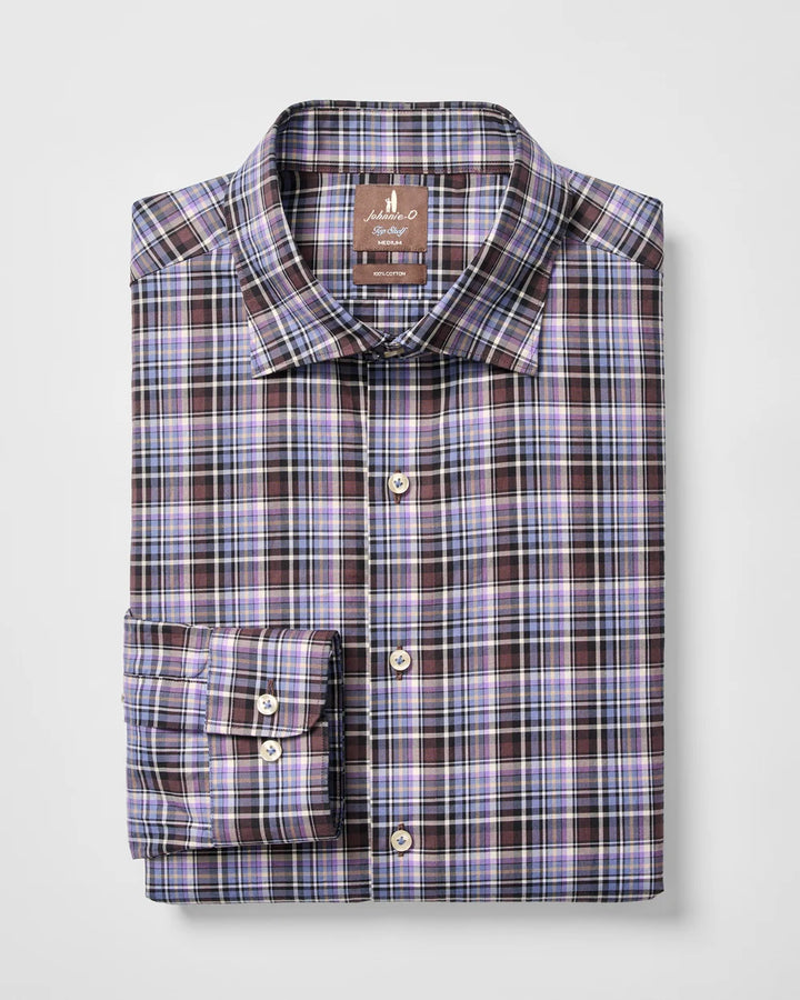 Johnnie-O Top Shelf Cotton Button Down Shirt - Merced Multi Check: Bluestone