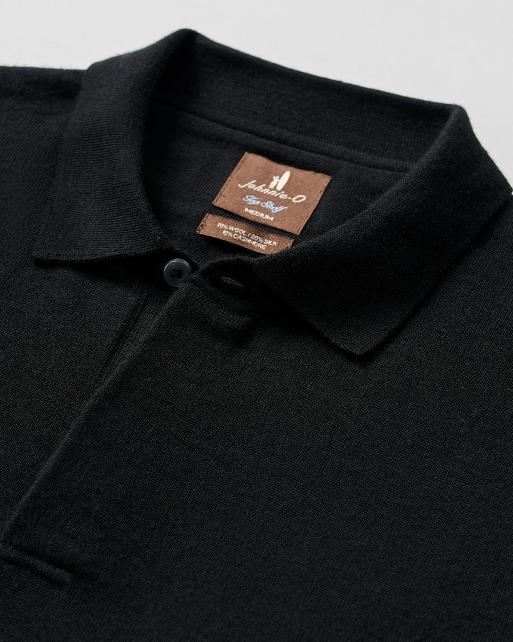 Johnnie-O Merino Blend Polo: Black