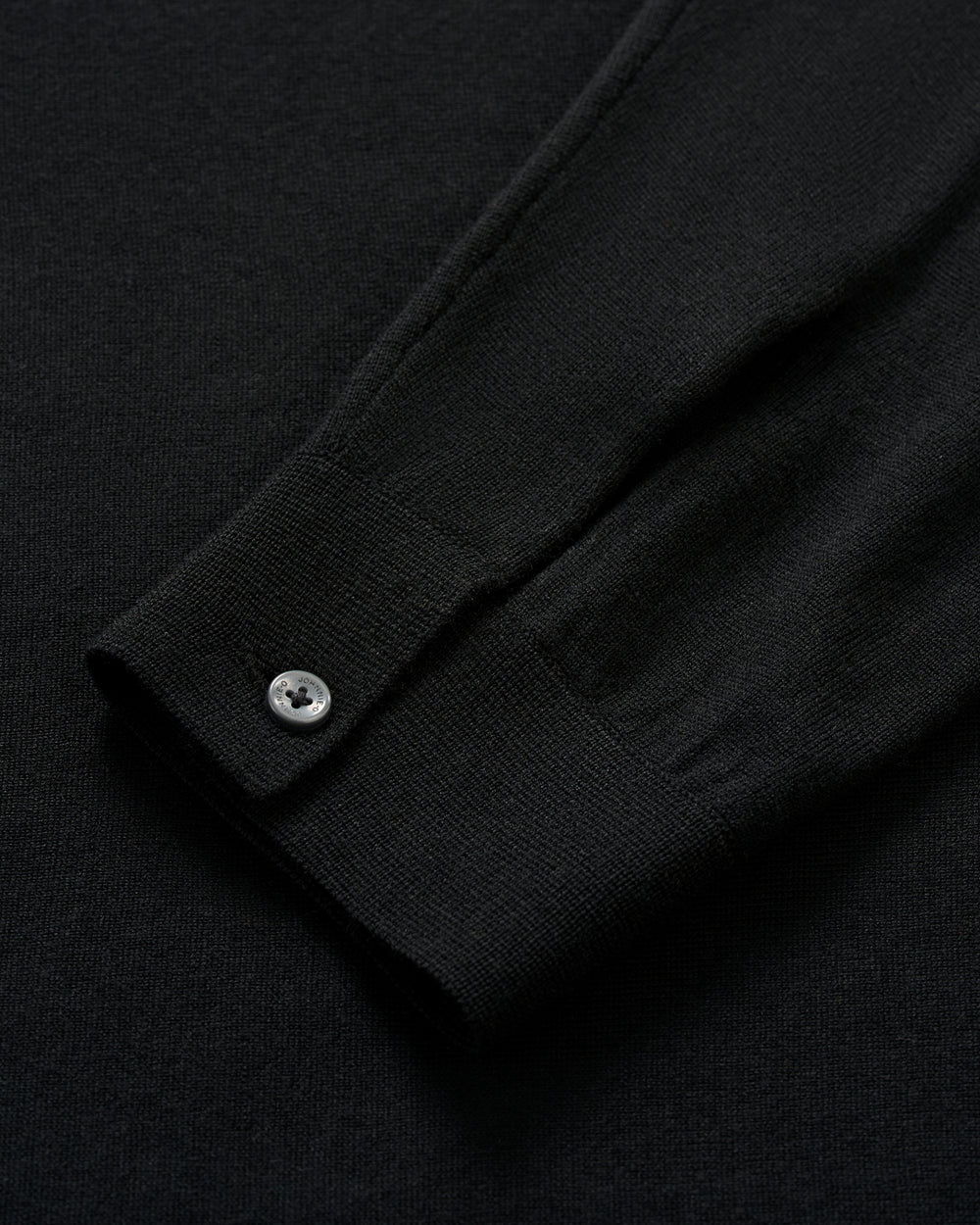 Johnnie-O Merino Blend Polo: Black