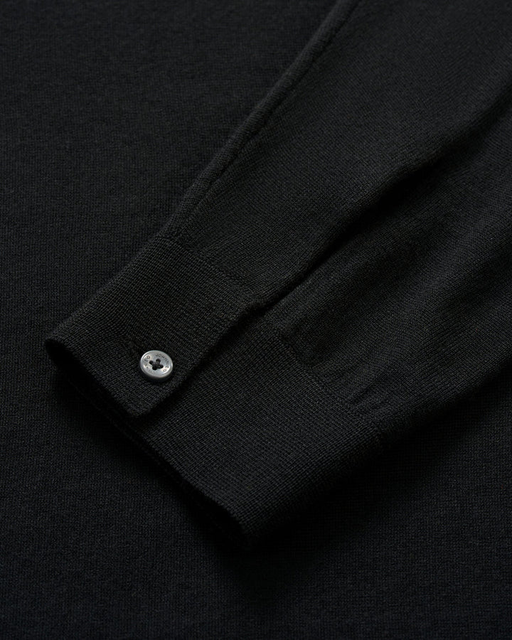 Johnnie-O Merino Blend Polo: Black