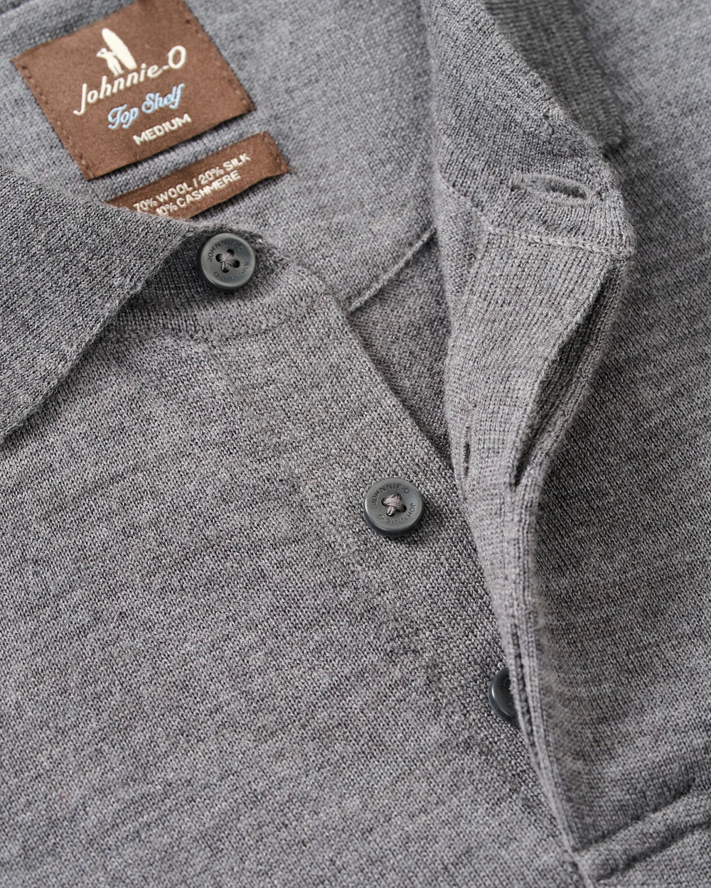 Johnnie-O Merino Blend Polo: Charcoal