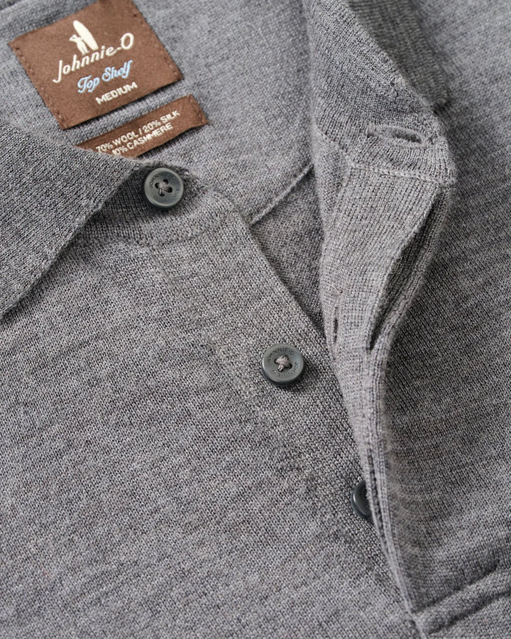 Johnnie-O Merino Blend Polo: Charcoal