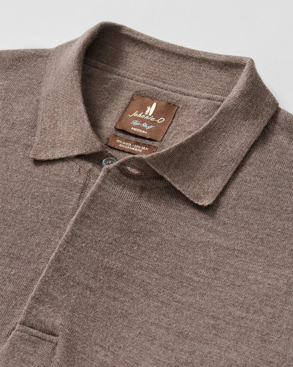 Johnnie-O Merino Blend Polo: Coffee