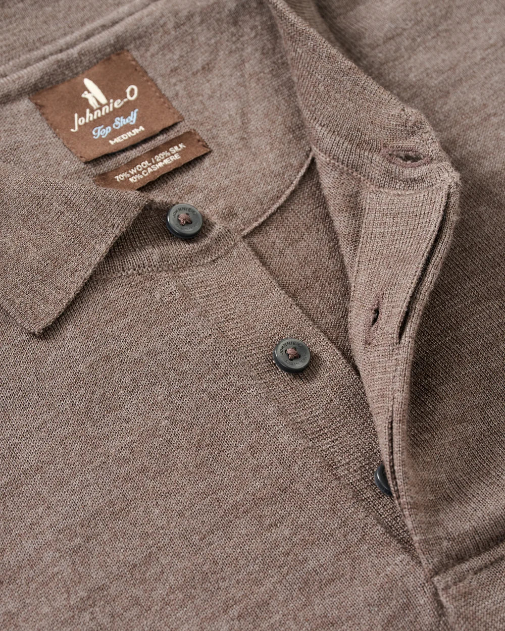 Johnnie-O Merino Blend Polo: Coffee