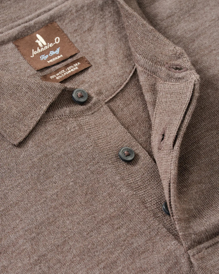 Johnnie-O Merino Blend Polo: Coffee