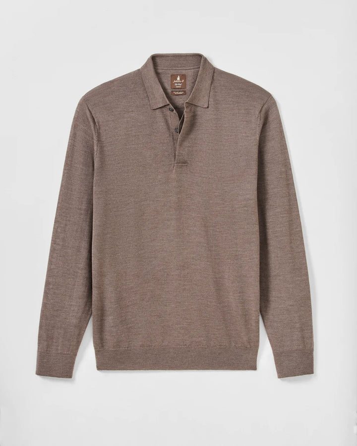 Johnnie-O Merino Blend Polo: Coffee