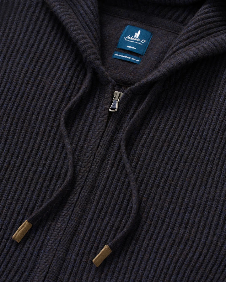 Johnnie-O Merino Yak Hooded Sweater: Navy