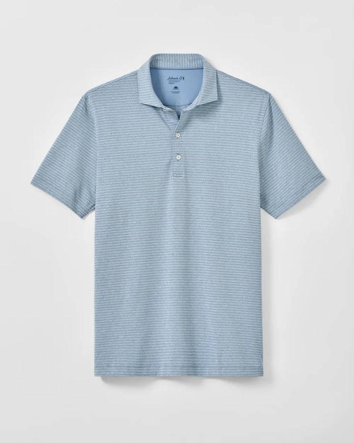 Johnnie-O Performance Jersey Polo - Michael Stripe: Carbon Navy