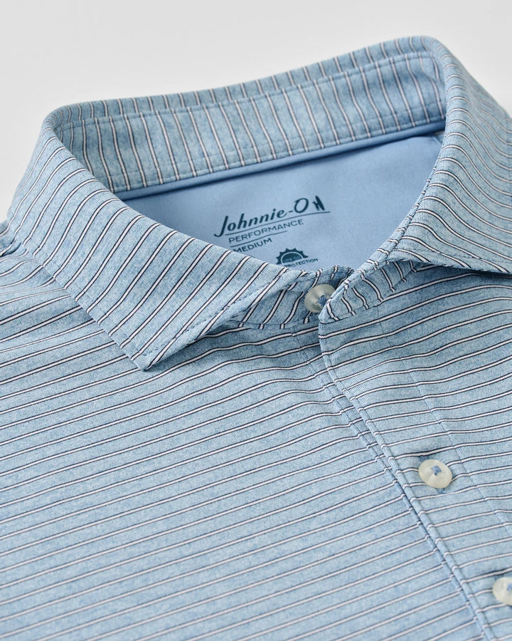 Johnnie-O Performance Jersey Polo - Michael Stripe: Carbon Navy